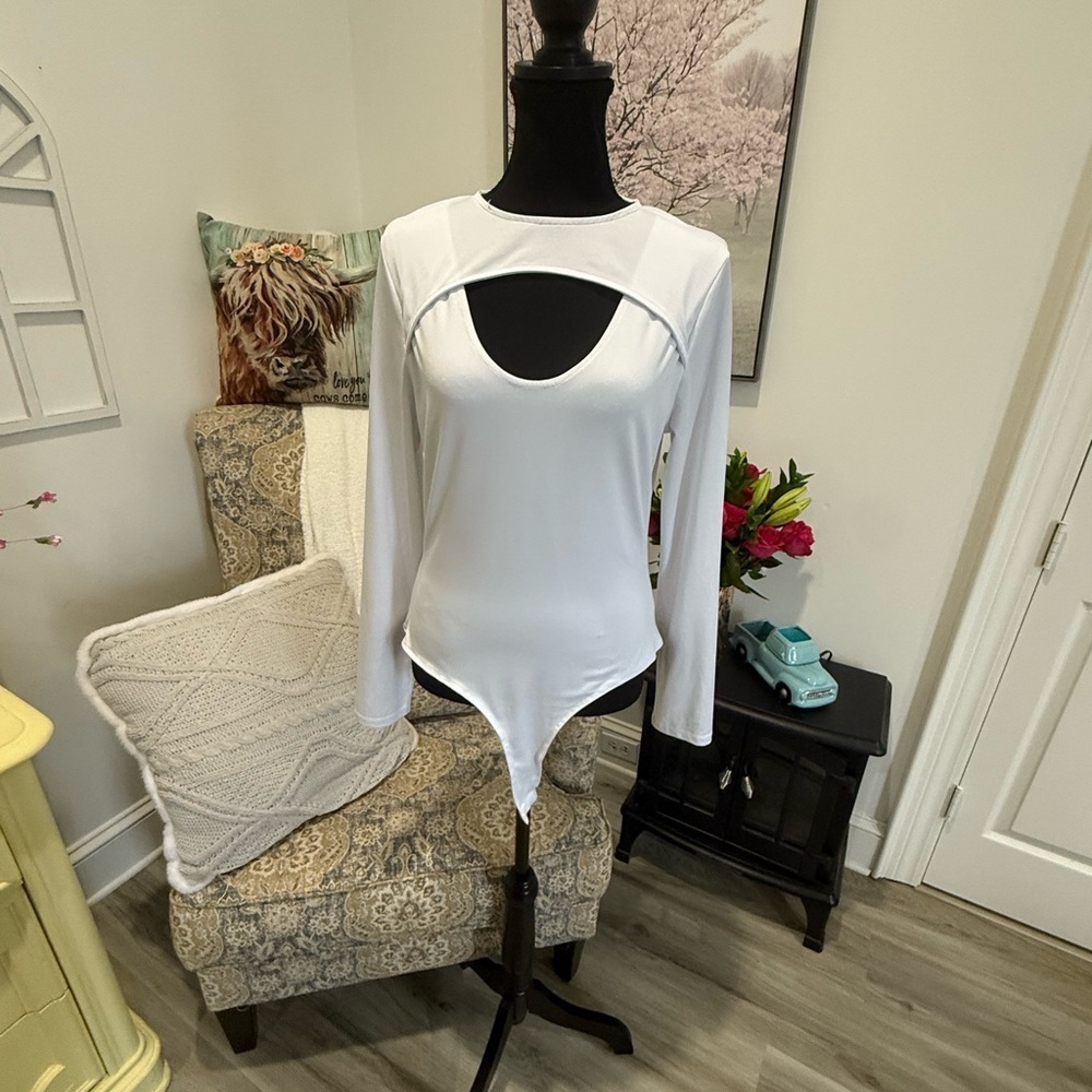 White Long Sleeve Bodysuit